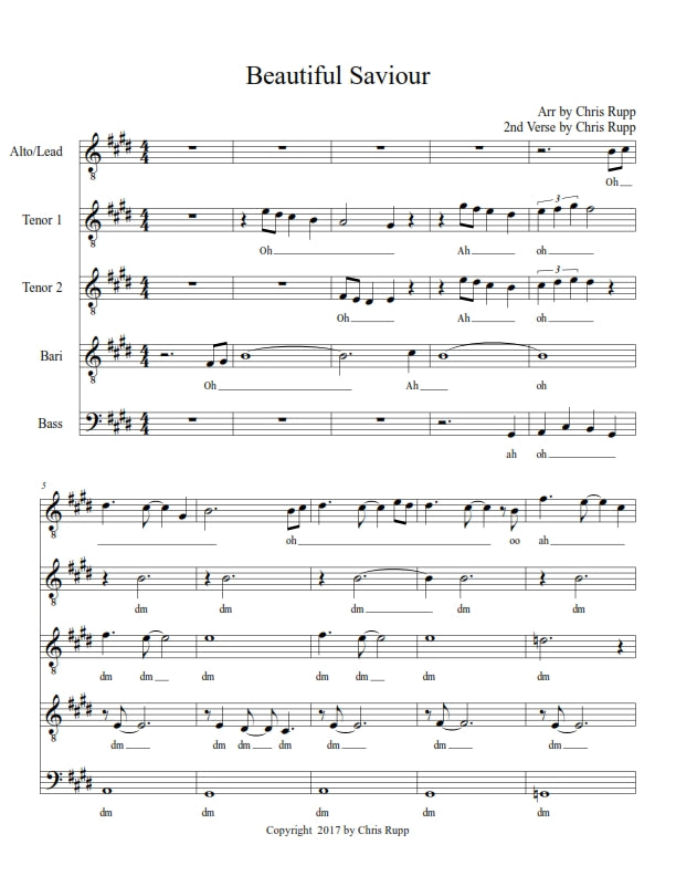 Beautiful Saviour A Cappella Sheet Music
