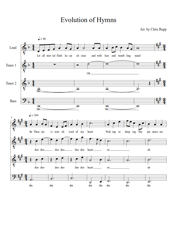 Evolution of Hymns Sheet Music