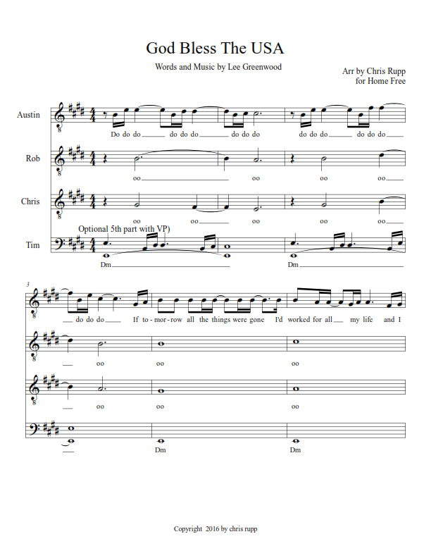 God Bless The USA Sheet Music