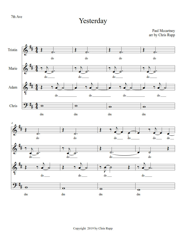 Yesterday Sheet Music