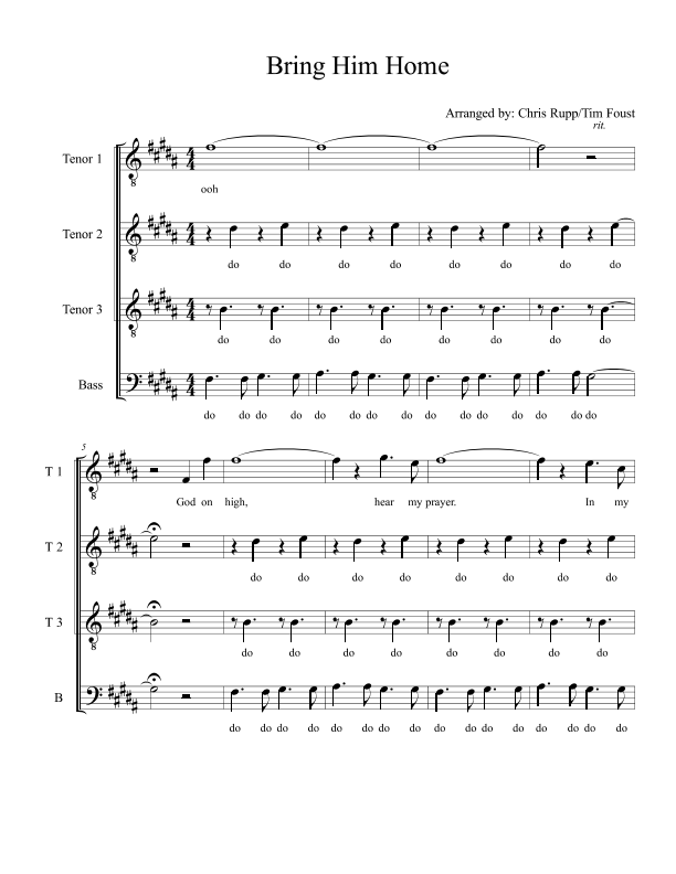 Bring Him Home Sheet Music