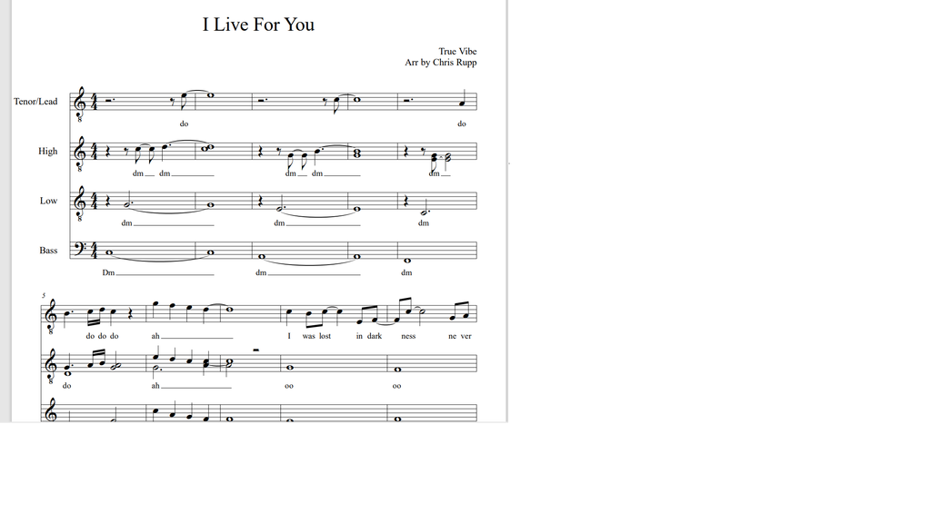 I Live for You - sheet music