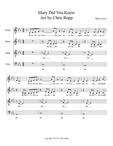 Mary Did You Know sheet music