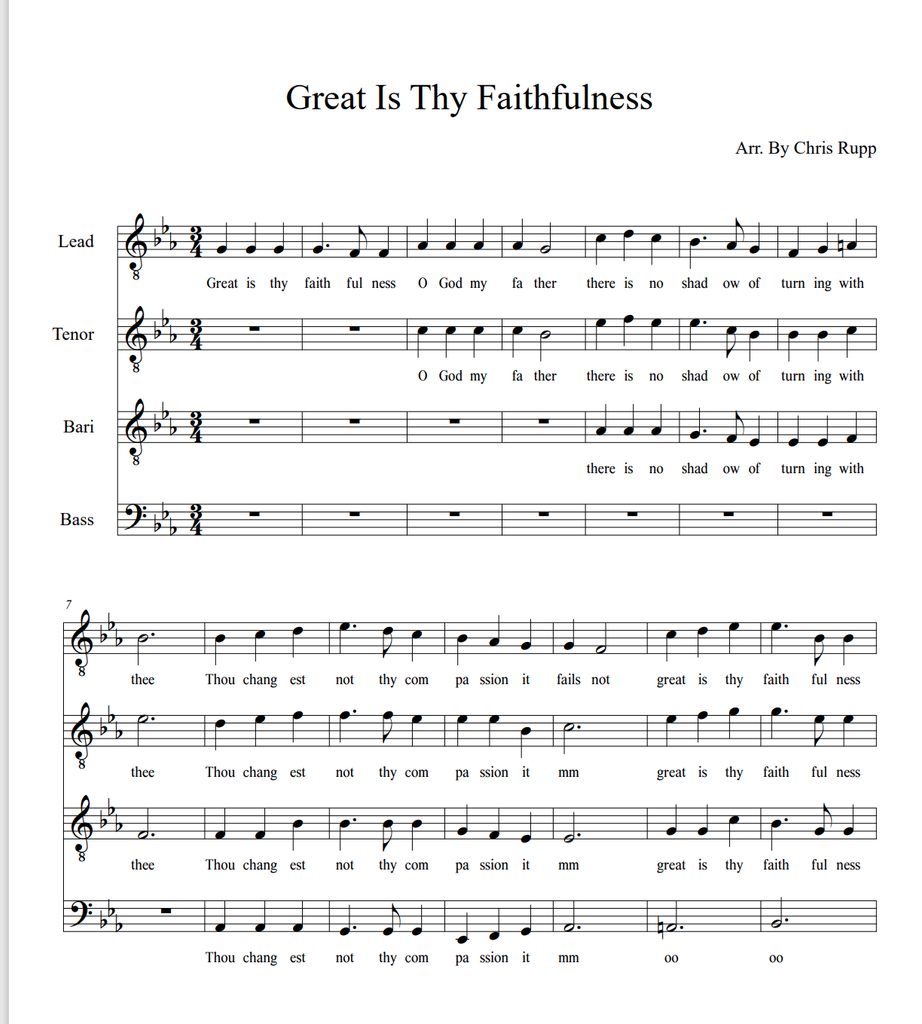 Great is thy faithfulness sheet music